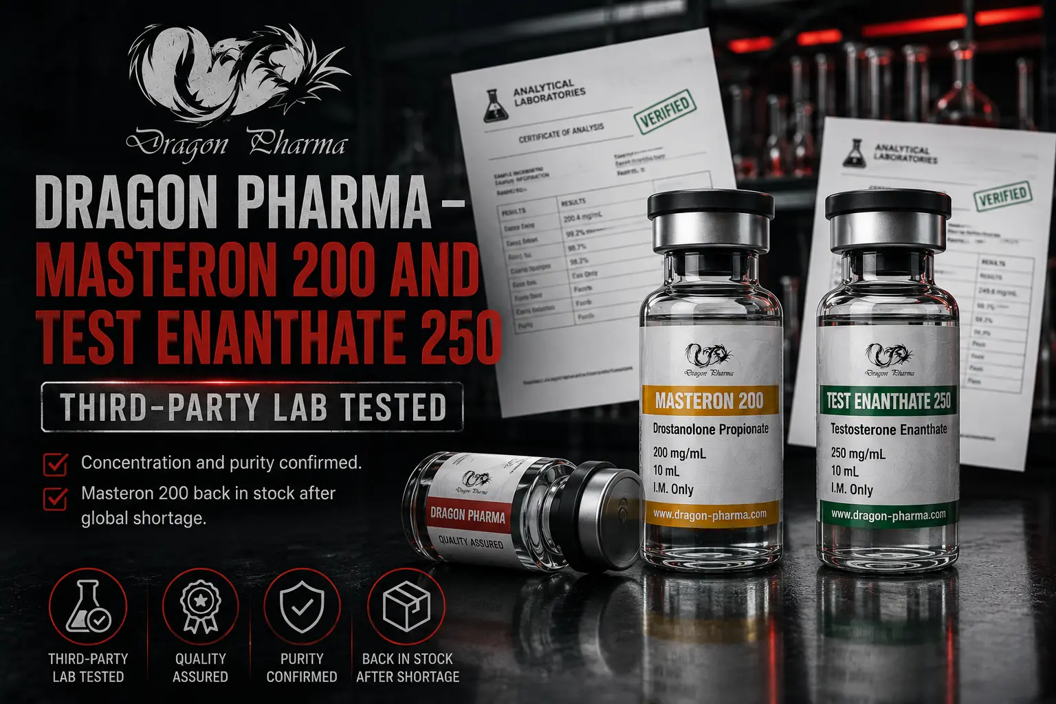 Dragon Pharma Announces Lab-Tested Masteron 200 & Testosterone Enanthate 250